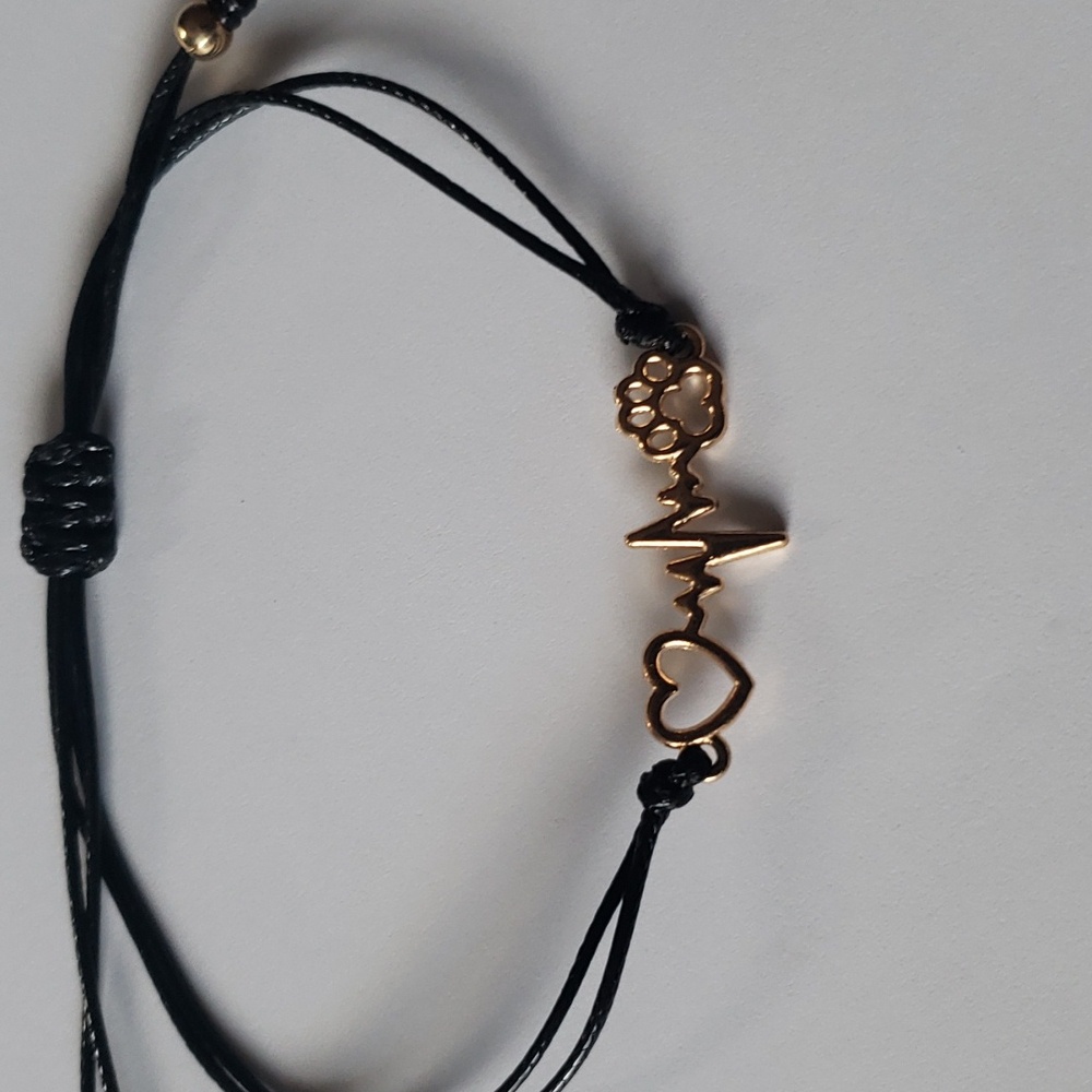 Puppy Love Black Corded Bracelet